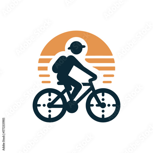 cyclist on a white background vector