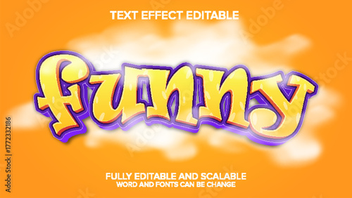 cartoon text effect 3d style vector
