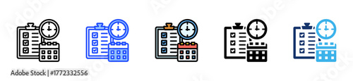 Daily Schedule Planner Icon Collection With Multiple Styles