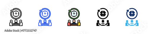 Meeting Time Tracker Icon Collection With Multiple Styles