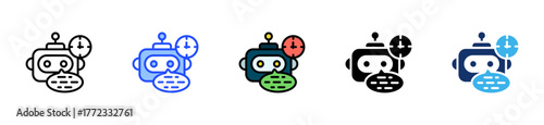 Ai Powered Time Assistant Icon Collection With Multiple Styles