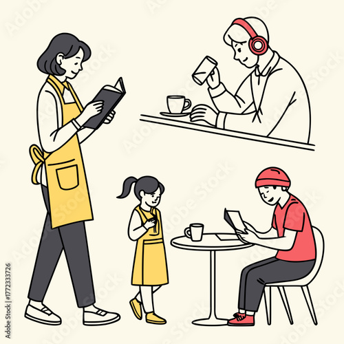 characters woman reading novel