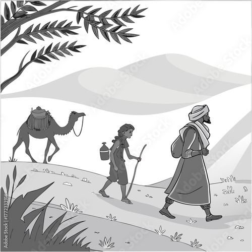 artboard with characters desert mage