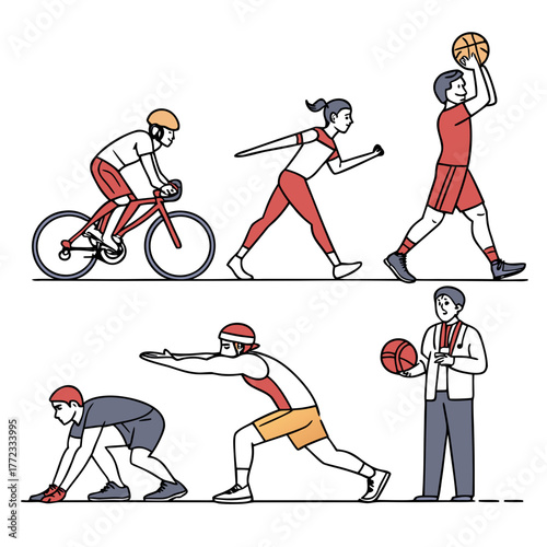 artboard with characters gym coach spotting