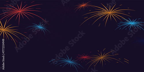 New year party, anniversary poster