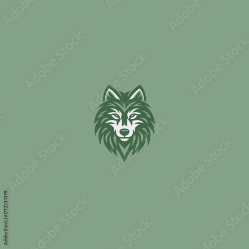 Powerful and stylized wolf head graphic design, a fierce animal emblem for strength, nature, and wild spirit branding