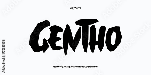 Hand Drawn Font. Rough Font. Creative Groovy Font Uppercase Lowercase. Number Symbol. Classic Lettering Fashion Designs. Typography modern serif decorative vintage