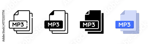 Mp3 Multi Style Icon Set