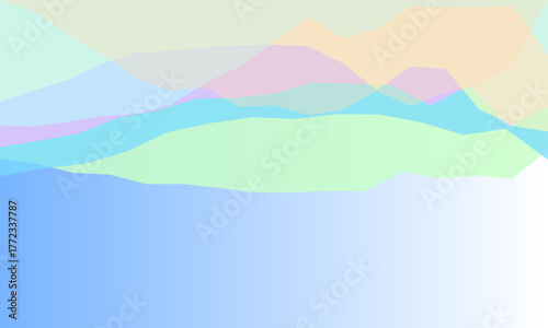Soft pastel colored abstract landscape layers