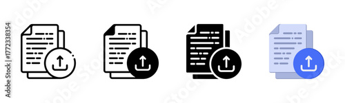 Upload File Multi Style Icon Set