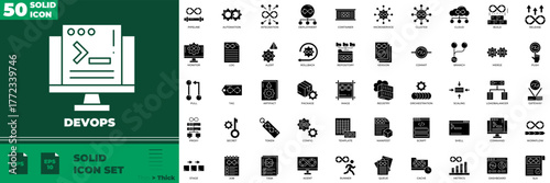 Devops Solid Editable Icons set
