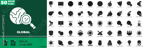Global Solid Editable Icons set