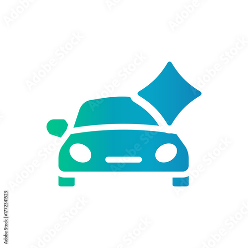 Car gradient icon with AI diamond accent, representing transportation or smart mobility system.