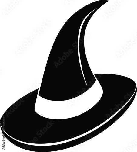 Minimalist Black Angled Witch Hat Icon

