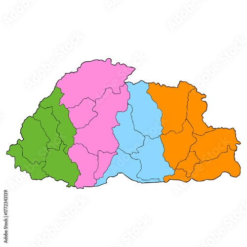 Bhutan map illustration hand drawn isolated vector