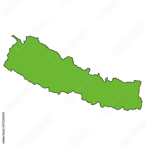 Nepal map illustration hand drawn isolated vector