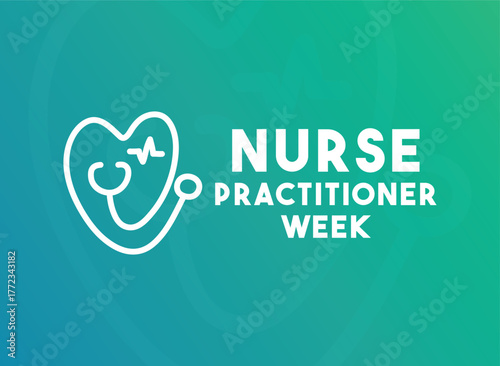 Nurse Practitioner Week. November. Gradient background.