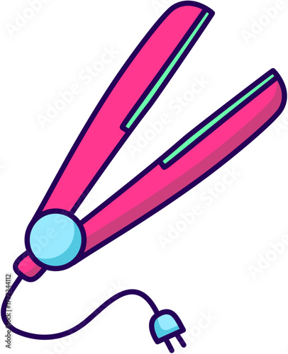 Cartoon pink hair straightener