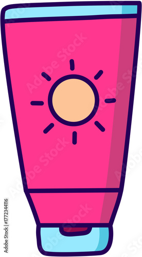 Cartoon sunblock for beach days.