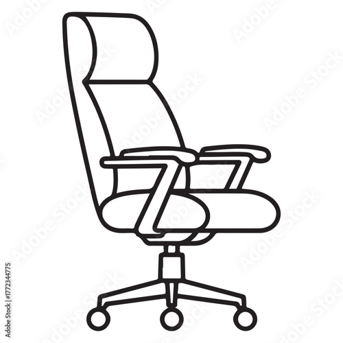 Black office chair icon line art