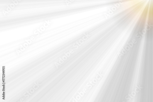 Golden sunburst light rays emanating from the top right corner isolated on transparent background