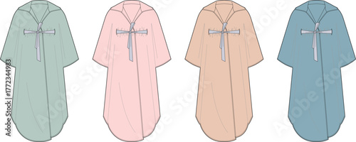 A flat vector illustration collection showcasing different colored hooded rain ponchos, designed for versatile outdoor protection and stylish wet weather apparel