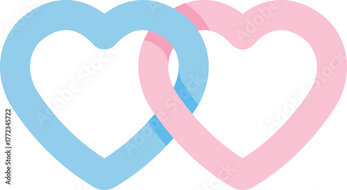 두 개의 하트가 연결된 모습