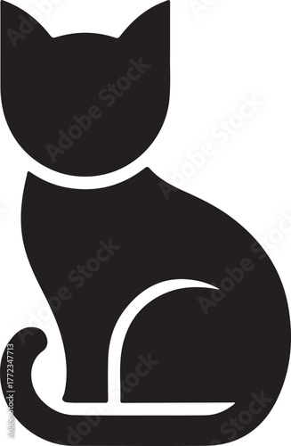 Simple Cat Silhouette Illustration