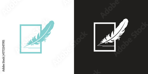 Minimalist Feather Pen Logo Design