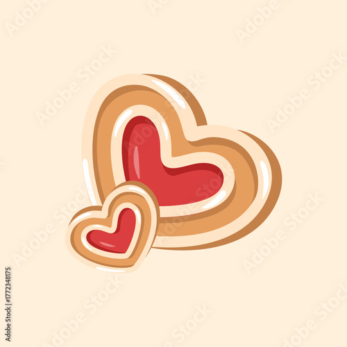 Gingerbread sweet cookies. Holiday winter Christmas symbols. Vector illustration.