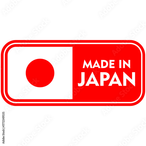 Made in Japan, sticker and label vector