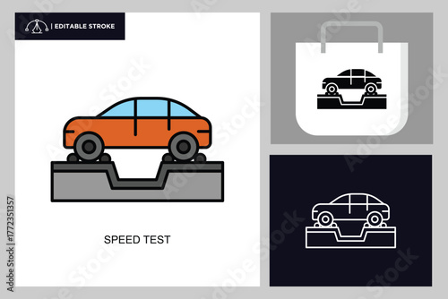 Speed test lineal color icon concept