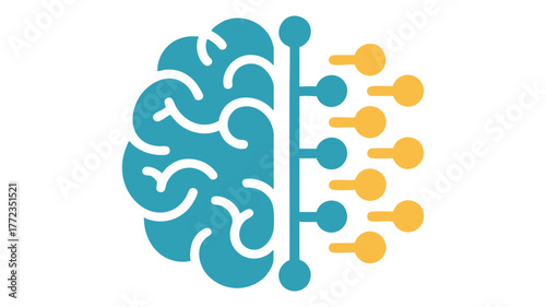 Artificial intelligence brain concept with neural network connections digital data