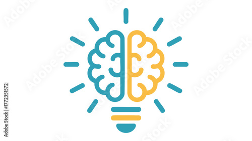 Creative idea light bulb with brain symbol inspiring innovation and intelligence concepts