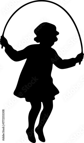 Little Miss Skip Jumps High for Joy Silhouette