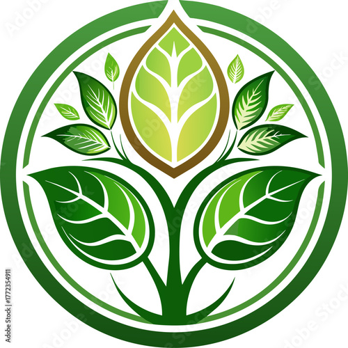 Leafy logo representing nature and sustainability