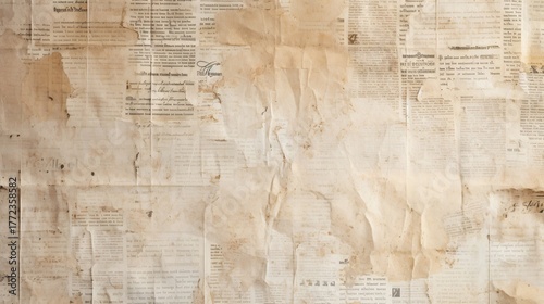 古い英字の雑誌や新聞紙のテクスチャー素材