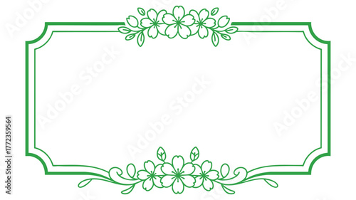 Elegant green floral decorative rectangle border frame for text and design vector
