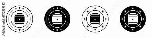Vector illustration of a set of abstract barrel oil symbols. Stock vector.