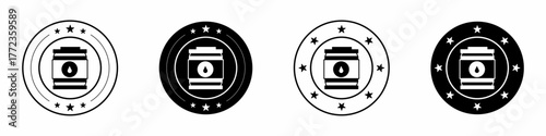 Vector illustration of a set of abstract barrel oil symbols. Stock vector.