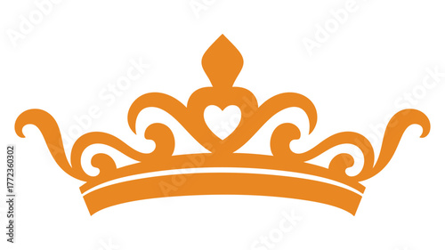 Ornate golden crown emblem royal symbol of power prestige and authority design element vector