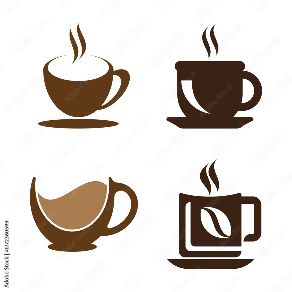 Obraz premium Coffee Glass Logo Template Icon
