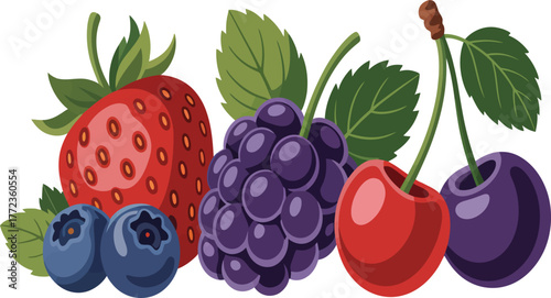 Vibrant mix of summer berries, a healthy and delicious treat for your next creative project