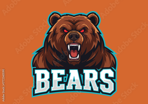 Fierce bear gaming logo design esports team emblem - Gaming logo - Gaming Mascot - esport mascot vector illustration