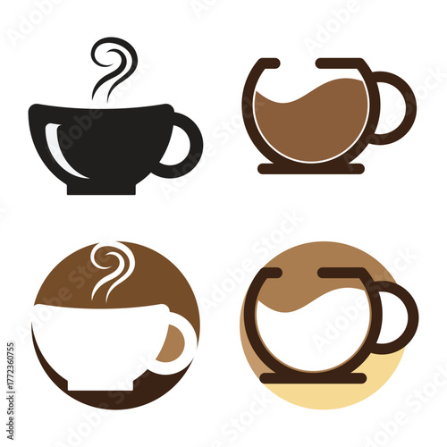 Coffee Glass Logo Template Icon