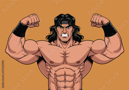 Powerful muscular warrior gaming logo design art - Gaming logo - Gaming Mascot - esport mascot vector illustration