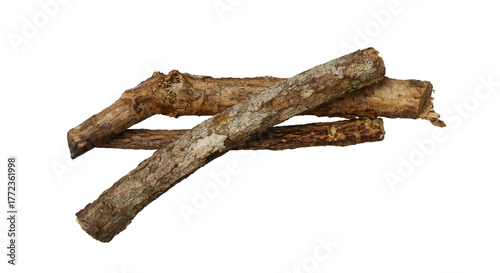 dry wood stack isolated