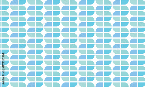 角が1つだけ丸い横長の長方形が波のように繋がった幾何学模様