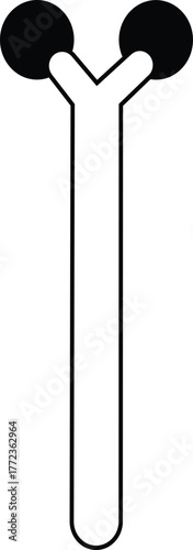 Dual head facial massager icon for beauty skincare, lifting roller tool to tone face, relax skin and improve elasticity transparent background.