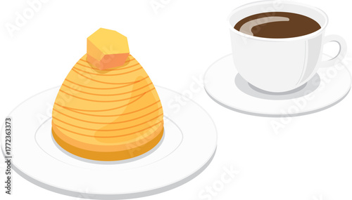 和栗のモンブランとコーヒーのセット